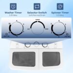 Giantex Portable Washing Machine, 20lbs Washer and Spinner Combo, Twin Tub 12lbs Wash & 8lbs Spin, Mini Compact Laundry Clothes Lavadora Portatil for Apartment Dorm RVs (White & Grey) - Image 6