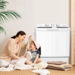 Giantex Portable Washing Machine, 20lbs Washer and Spinner Combo, Twin Tub 12lbs Wash & 8lbs Spin, Mini Compact Laundry Clothes Lavadora Portatil for Apartment Dorm RVs (White & Grey) - Image 8