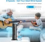 DR.PREPARE Tower Fan for Bedroom, 25 dB Quiet DC Bladeless Fan with Remote, 8 Speeds, 1-8H Timer, 80° Oscillating Fans for Indoors, 16 Inch Portable Desk Table Fans for Room, Home, Office - Image 6