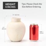 SIDUCAL Ceramic Decorative Flower Vase | 6 Inch Pottery Rustic Farmhouse Boho Vase for Home Decor, Table, Living Room, Bathroom, Shelf, Mantel Decoration, Wedding, White - Image 5