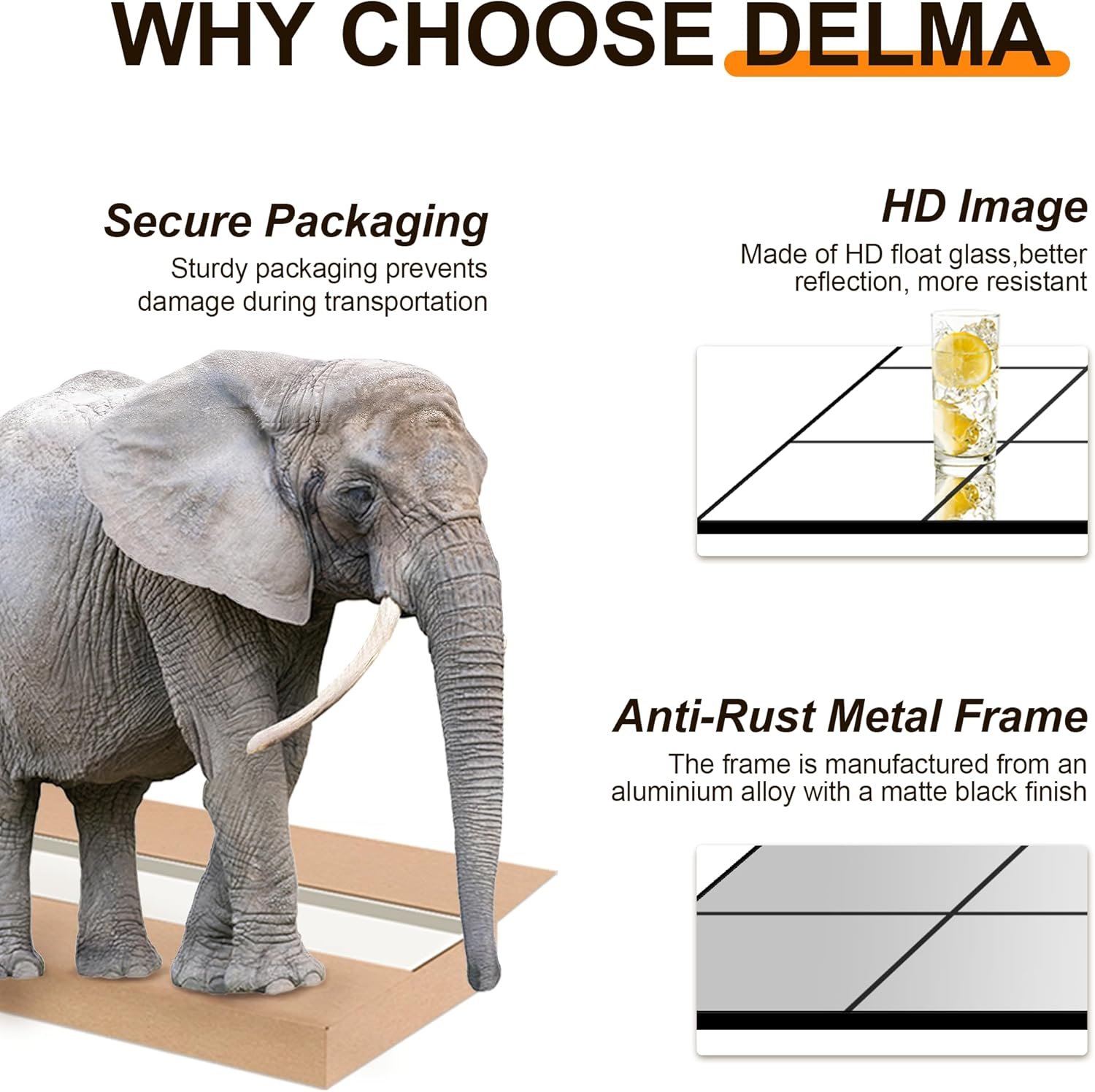 Delma Full Length Mirror, 28"x 55" Window Pane Decorative Mirror for Wall, Black Metal Framed Wall Decor, Wall Mounted, Hanging or Leaning for Bedroom, Living Room, Entryway - Image 3