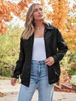 AUTOMET Womens Oversized Leather Jackets Faux Suede Fall Fashion Motorcycle Coats Winter Outfits Clothes Y2k Tops - Image 3