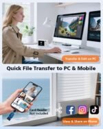 4K Digital Camera, 64MP Autofocus Vlogging Camera with Front Rear Lens, Flash, 16X Zoom, Anti-Shake, 32GB Card, Compact Point Shoot Camera for Teens Adult Beginner Travel Photography(White) - Image 5