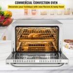 VEVOR Commercial Convection Oven, 66L/60Qt, Half-Size Conventional Oven Countertop, 1800W 4-Tier Toaster w/Front Glass Door, w/Trays Wire Racks Clip Gloves, 120V - Image 3