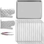 VEVOR Commercial Convection Oven, 66L/60Qt, Half-Size Conventional Oven Countertop, 1800W 4-Tier Toaster w/Front Glass Door, w/Trays Wire Racks Clip Gloves, 120V - Image 9