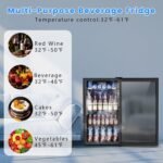 95 Cans Beverage Refrigerator, 26 Bottle Mini Fridge, 2.7 cu.ft Drink Fridge Digital Temperature Control for Bottled Beer, Soda,Water - Image 5