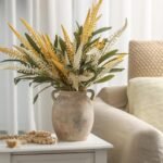 Ceramic Flower Vase 7.6 inch Farmhouse Rustic Vase Decorative Pottery Terracotta Vases for Home Decor Table Mantle Fireplace Living Room Bathroom Wedding Centerpiece (Whitewashed) - Image 5