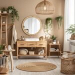 Barnyard Designs Rattan Bathroom Mirror – Rustic Farmhouse Style Handmade Wicker Rattan Frame - Boho Mirror for Nursery Wall Décor (25.5", Round) - Image 6