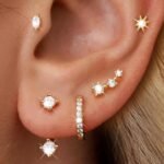 6 Pairs 14K Gold Plated Stud Earrings for Women, Hypoallergenic Cartilage Earrings for Multiple Piercing, Dainty Small Stackable Earrings Jewelry Set - Image 3