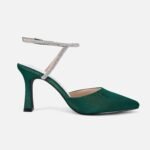 Coutgo Women Rhinestone Heels Kitten High Satin Pumps Pointed Toe Sparkly Sexy Wedding Dress Shoes - Image 6