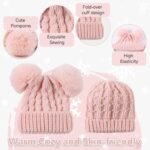 Yuoahcn Baby Girl Beanie Winter Baby Boy Hat with Pom pom Warm Infant Knitted Hats Toddler Kid Beanies - Image 5
