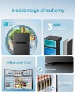 EUHOMY Mini Fridge with Freezer, 3.2 Cu.Ft Mini Refrigerator, Dorm Fridge with 2 Door For Bedroom/Apartment/Office-Food Storage Cooling Drink, Black - Image 6