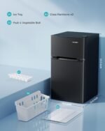 EUHOMY Mini Fridge with Freezer, 3.2 Cu.Ft Mini Refrigerator, Dorm Fridge with 2 Door For Bedroom/Apartment/Office-Food Storage Cooling Drink, Black - Image 7