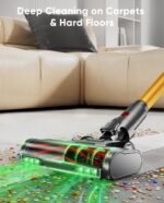 Cordless Vacuum Cleaner, 650W/55KPA, 70 Mins Runtime Self-Standing Stick Vacuum, Vacuum Cleaners for Home with Anti-Tangle Brush, Smart Display, 1.8L Cup Vacuum for Pet Hair/Carpet/Floor (Gold) - Image 7