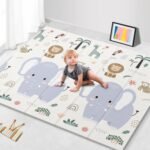 79x71 Extra Large Baby Play Mat for Floor, Foldable Foam Playmat for Babies 0-12 Months & Kids, Non-Toxic Waterproof Baby Mat for Floor, Thick Playpen Mat for Tummy Time Crawling - Image 2