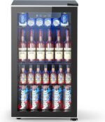 95 Cans Beverage Refrigerator, 26 Bottle Mini Fridge, 2.7 cu.ft Drink Fridge Digital Temperature Control for Bottled Beer, Soda,Water - Image 2