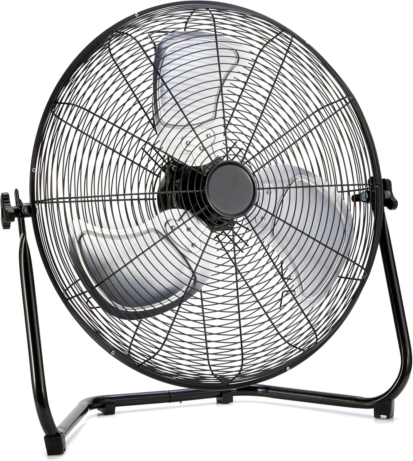 Amazon Basics 20" High Velocity Industrial Fan, Floor Fan, with 3 Speeds, Tilt Head, ETL-Listed Safety Compliance, Metal Housing/Blades, Ideal for Industrial/Commercial Space/Garage/Gym, 125W, Black - Image 2