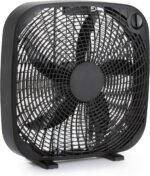 Amazon Basics 3 Speed Box Fan, Indoor Electric Fan for Home Cooling, 5 Blades, Lightweight Design, 67 Watts, 20-Inch, Black, 6.8"D x 20.86"W x 21.33"H - Image 2