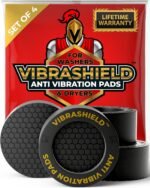 Anti Vibration Pads for Washing Machine with HexaGrip - Stops Washer Dryer Moving, Walking - Prevents Noise, Vibration Transfer - Rubber Antivibration Stabilizer Support Feet Mat - VIBRASHIELD 4 Pack - Image 2