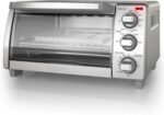 BLACK+DECKER 4-Slice Toaster Oven, TO1745SSG-1A, Even Toast, 4 Cooking Functions Bake, Broil, Toast and Keep Warm, Removable Crumb Tray, Timer - Image 2