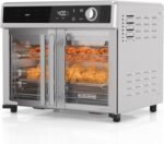 BLACK+DECKER Crisp 'N Bake Air Fryer Toaster Oven Combo, 12 in 1 Countertop Convection Oven Cooks Food Fast, Fits a Whole Pizza or 6 Toast Slices, French Doors with Stainless Steel Finish - Image 2
