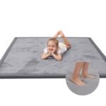 Baby Play Mat for Floor,1.3" Thick Memory Foam Tummy Time Mat,Soft Coral Velvet Nursery Rug,Large Non Slip for Crawling,Toddlers,Infants,Kids,Yoga & Tatami Style for Living Room(Dark Gray) - Image 2