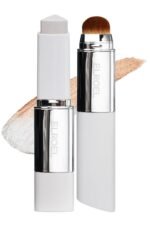Blanc Cover Cream Stick V White - Korean Color-Changing Foundation Stick with Volufiline - Medium to Full Coverage Dewy Finish Base Makeup - Dual-Ended with Detachable Brush (202 Natural) - Image 2