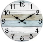 CHYLIN Wall Clock, Silent Non Ticking Battery Operated, Rustic Coastal Country Clock Decorative for Bathroom Kitchen Bedroom 8 - Image 2