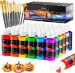 Caliart Acrylic Paint Set with 12 Brushes, 36 Colors (59ml, 2oz) Art Craft Paints Gifts for Artists Adults Beginners Painters, Halloween Pumpkin Canvas Ceramic Wood Rock Painting Kit Art Supplies - Image 2