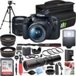 Canon EOS Rebel T7 Digital SLR Camera 18-55mm f/3.5-5.6 is II Kit Bundle with 500mm Preset Telephoto Lens, 32GB Memory Card, Camera Bag, Paintshop Pro and Accessories (13 Items) - Image 2