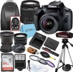 Canon EOS T100/4000D DSLR Camera with EF-S 18-55mm Lens, SanDisk Memory Card, Tripod, Flash, Backpack + ZeeTech Accessory Bundle (Canon 18-55mm, SanDisk 64GB) (Renewed) - Image 2