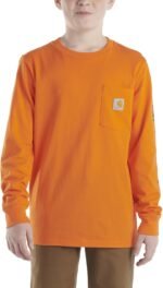 Carhartt Boys' Long-Sleeve Logo Sleeve Pocket T-Shirt - Image 2
