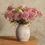 Ceramic Flower Vase 7.6 inch Farmhouse Rustic Vase Decorative Pottery Terracotta Vases for Home Decor Table Mantle Fireplace Living Room Bathroom Wedding Centerpiece (Whitewashed) - Image 2