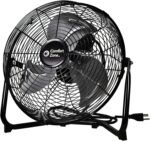 Comfort Zone Cradle Floor Fan, 12 inch, 3 Speed, High Velocity, 180 Degree Adjustable Tilt, All-Metal, Carry Handle, Rubber Feet, Airflow 15.42 ft/sec, Ideal for Home, Bedroom & Office, CZHV12B - Image 2