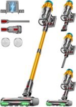 Cordless Vacuum Cleaner, 650W/55KPA, 70 Mins Runtime Self-Standing Stick Vacuum, Vacuum Cleaners for Home with Anti-Tangle Brush, Smart Display, 1.8L Cup Vacuum for Pet Hair/Carpet/Floor (Gold) - Image 2