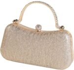 Covelin Evening Bag Sparkling Frosted Purses for Women Lady Shiny Party Elegant Handbag Wedding Bag with Chain - Image 2