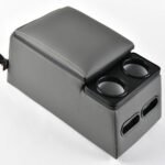 Coverado Car Center Console, Universal Bench Seat Center Consoles, Center Console for Van, Back Seat Storage Box, Rear Seat Car Console Organizer with Cup Holder, Central Armrest Box (Regular, Gray) - Image 2