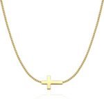 Cross Necklace for Women 14K Gold Silver Plated Dainty Small Cross Pendant Choker Simple Trendy Cute Cross Charm Chain Necklace Easter Basket Stuffers Baptism Religious Faith Jewelry Gift - Image 2