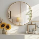 DUMOS Gold Circle Mirror for Wall 24.02 inch, Bathroom Round Mirror for Over Sink, Bathroom, Entryway, Bedroom, Vanity - Image 2