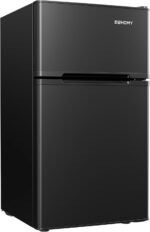 EUHOMY Mini Fridge with Freezer, 3.2 Cu.Ft Mini Refrigerator, Dorm Fridge with 2 Door For Bedroom/Apartment/Office-Food Storage Cooling Drink, Black - Image 2