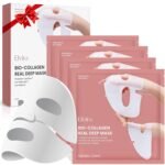 Elvira Bio-Collagen Real Deep Mask, Overnight Hydrating Face Mask with Hyaluronic Acid, Korean Skincare Face Mask for Moisturizing and Firming, Face Masks Sheet for All Skin Types, 4 Pack - Image 2