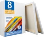 FIXSMITH Stretched White Blank Canvas - 11x14 Inch, 8 Pack, Primed,100% Cotton,5/8 Inch Profile of Super Value Pack for Acrylics,Oils & Other Painting Media - Image 2