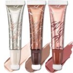 FOCALLURE 3 PCS Liquid Contour Stick,Moisturizing Highlighter,Blush and Bronzer,Silky Cream Contouring Pen with Soft Cushion Applicator,Long Lasting Face Illuminator Makeup,Bikini Beach - Image 2