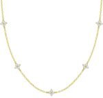 FUNEIA Dainty Silver Gold Necklaces for Women Trendy Non Tarnish 14K Gold Plated Cubic Zirconia Necklace Layered Cute Butterfly Heart Station Choker Necklace Stack for Wedding Prom Brides Jewelry - Image 2