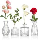 Glass Bud Vases Set of 4, 4 Sizes of Small Flower Vase for Party or Home Table Decorations - Image 2