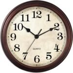 HYLANDA Wall Clock, 9 Inch Silent Non Ticking Classic Battery Operated Clocks, Decorative for Living Room, Bedrooms, Bathroom, Kitchen Office (Bronze) - Image 2