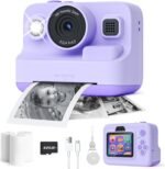 Instant Print Camera for Kids,2.4 Inch Screen Kids Instant Cameras, Christmas Birthday Gifts for Girls Age 3-12, Portable Toddler Toy for 3 4 5 6 7 8 9 10 Year Old Girls Boys Purple - Image 2