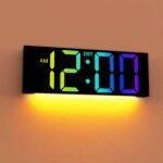 JALL 12'' Large Digital Wall Clock, Big LED Number Dispaly, RGB Colors, DST, Night Light for Classroom Living Room Bedroom Mounted Birthday Xmas Gift for Senior, Mem Womem (Black, 12 inches) - Image 2