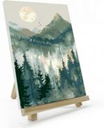 JOOZ Mountain Paint by Number for Adults, Paint by Numbers Kit for Adults with Frame, DIY Mountain Landscape Paint by Number Kits Framed Canvas, Oil Painting Kit for Home Wall Decor 8 x 12 Inch - Image 2