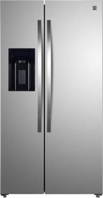Kenmore 36" Side-by-Side Refrigerator with Freezer - Accela Chill, Water & Ice Dispenser, Adjustable Glass Shelves, ENERGY STAR Certified, 20 cu. ft. Capacity - Fingerprint Resistant Stainless Steel - Image 2
